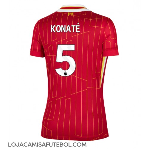 Camisa de Futebol Liverpool Ibrahima Konate #5 Equipamento Principal Mulheres 2024-25 Manga Curta